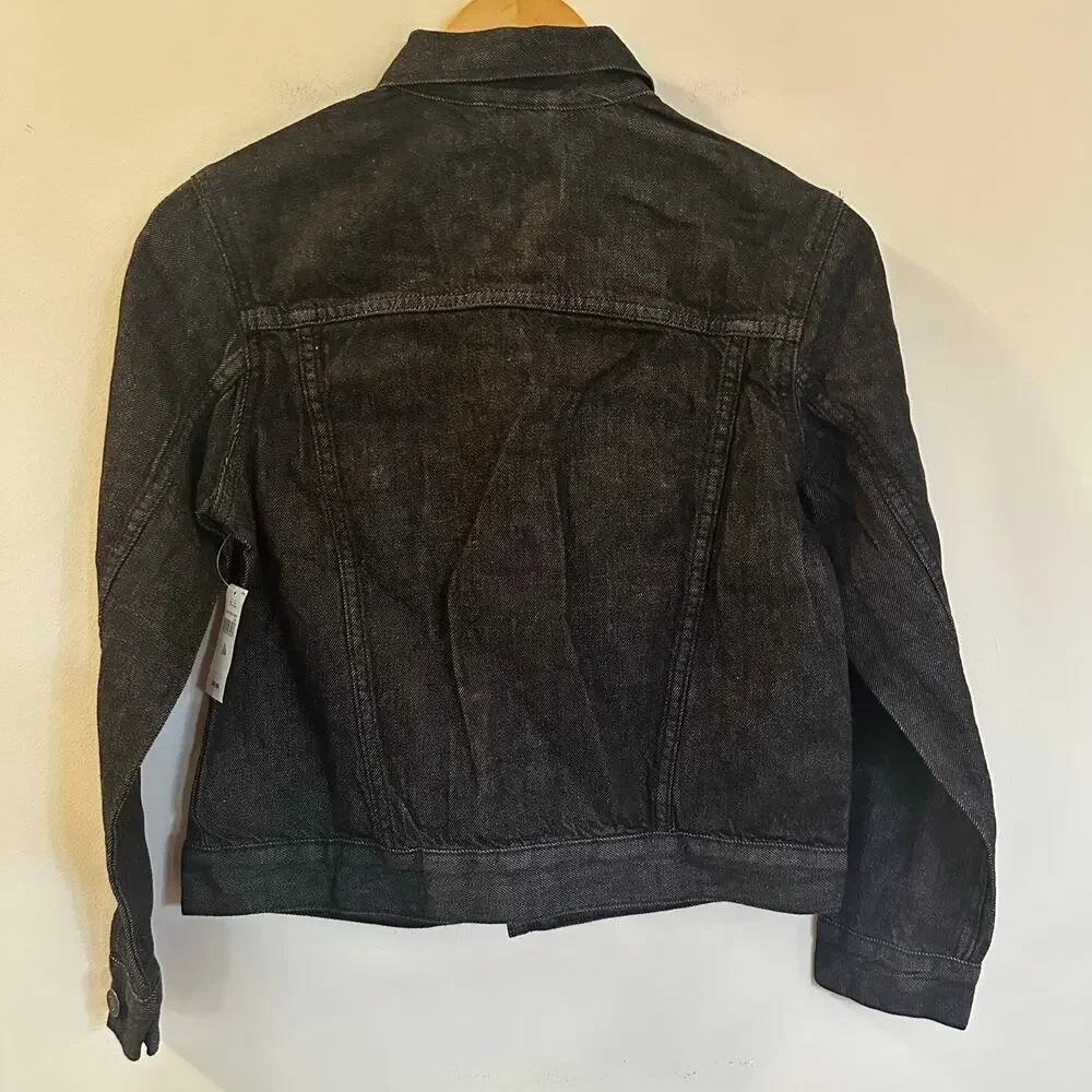 NEW Gap Gender Neutral Black Denim Jacket sz XL (12) Kids Denim Jacket